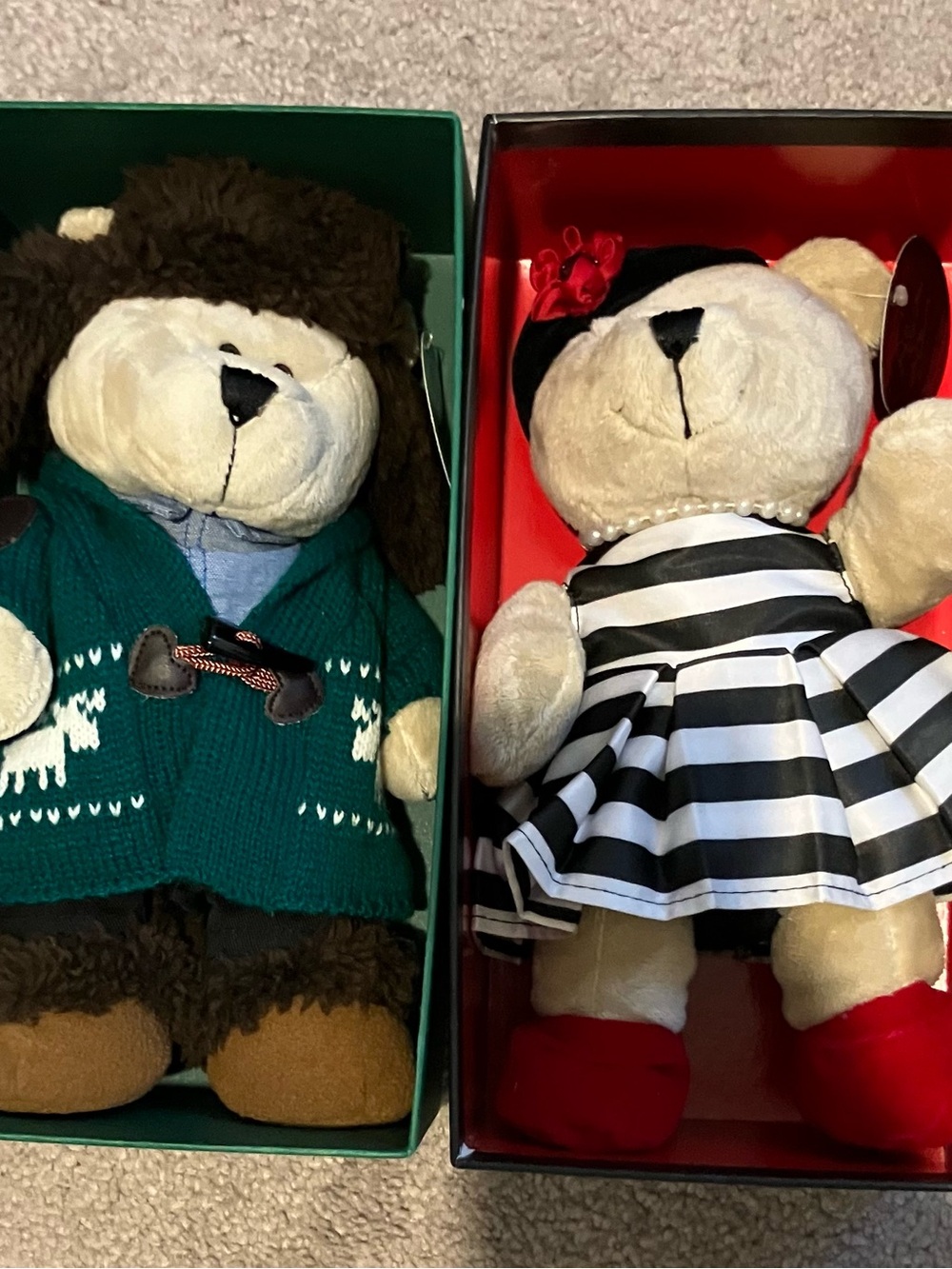 Starbucks Holiday Bear Duo - Green Sweater & fancy girl boxed & tags